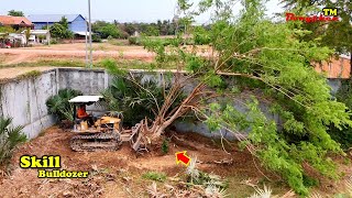 Unbelievable Bulldozer Operator Skill to Clear The Trees For Filling Up Land Huge, Dozer Delete Tree