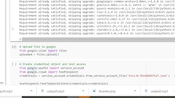 Quick and free setup TTS: Google Natural Language API and google colab
