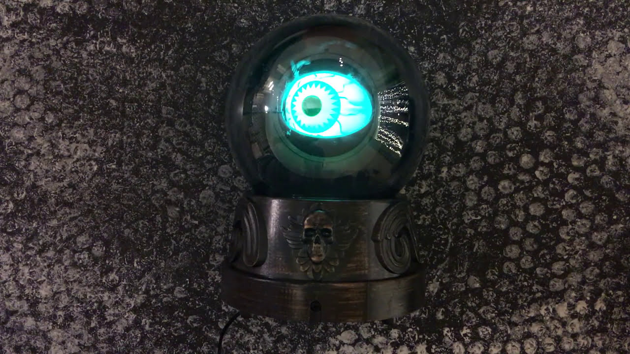 Animated Eyeball in Crystal Ball Halloween Prop YouTube