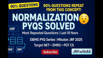 🔥 Normalization PYQs Solved | Most Repeated DBMS Questions | UGC NET, EMRS, PGT CS –Mission JRF 2025
