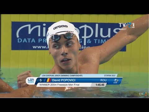 AUUUUUR! David Popovici este campion european de juniori în proba de 200 m liber! Felicitări!