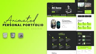 Animated Personal Portfolio Website using Html CSS and Javascript | Animation Coding | Portfolio