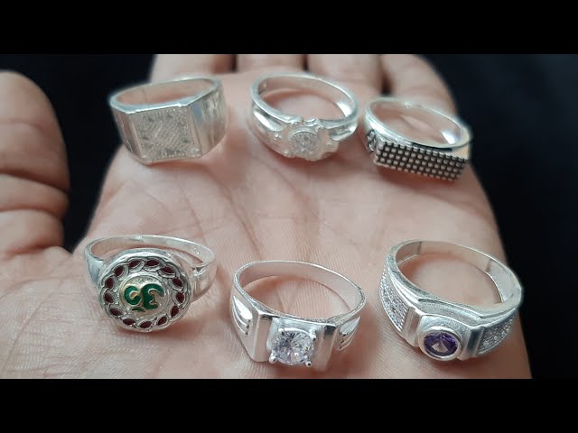 🔥Stylish stone gents silver rings designs &price |men finger rings  collection|Chandi ki angothiyan - YouTube