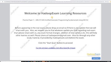 SAS A00-215 Certification : Certified Associate: Programming Fundamentals Using SAS 9.4