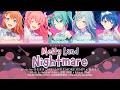 [FULL VER] Melty Land Nightmare | MORE MORE JUMP! x Hatsune Miku | COLOR CODED LYRICS | KAN|ROM|ENG