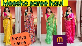 Meesho Saree Haul Lehriya Saree From Meesho Meesho Saree Under 500