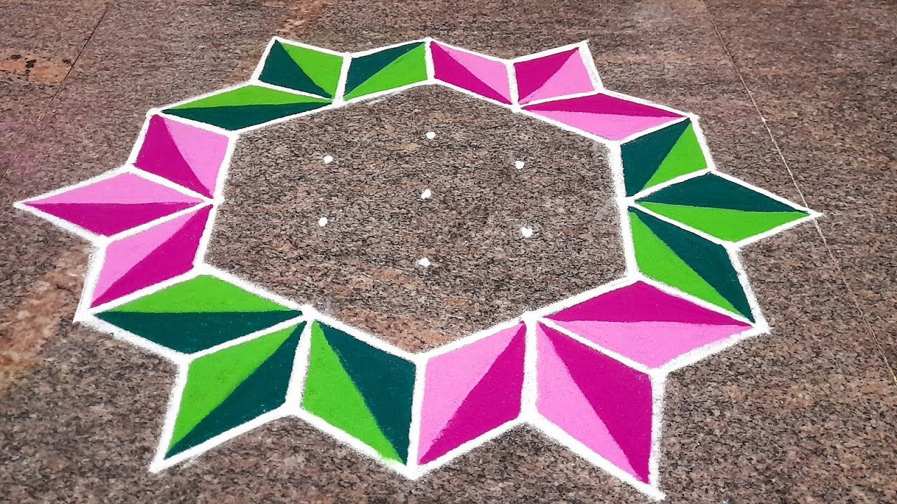 Margazhimatham kolam | 7*4 dots kolam |rangoli |Sunday kolam |p square rangoli