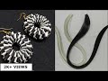 DIY Earrings using quilling paper | Beautiful Black and white earrings 🖤