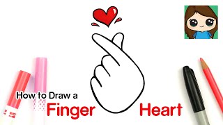 How to Draw a Tumblr Korean Finger Heart Symbol #4