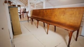 A large scale waiting room bench in 1920s - Salvage Hunters 1111