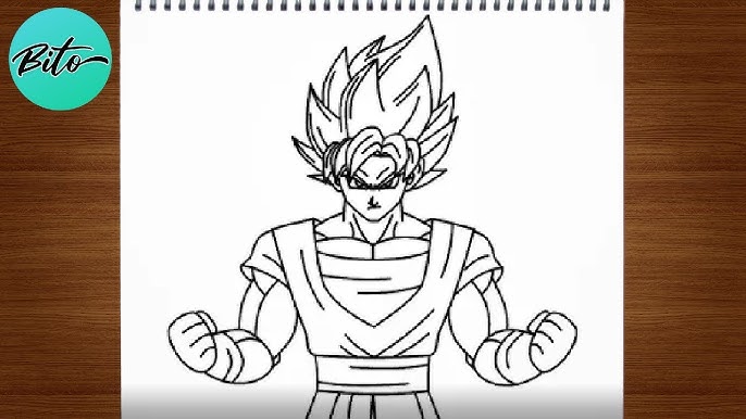 Desenho Goku Black  Esboço de anime, Dragon ball gt, Desenho hippie