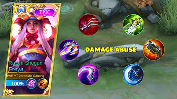 FREYA FULL DAMAGE ABUSE CHEATER?😮 | FREYA BEST BUILD 2023 | MUST WATCH | MLBB