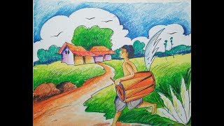 Durga puja easy pastel colour drawing .part 2 screenshot 5