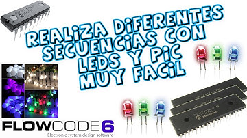 Secuencias con Leds y un Botón con Pic  Fácil | Flowcode  (sin saber programar)#11