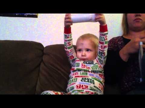 Potty mouth baby playing Wii
