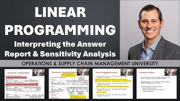 Interpreting Linear Programming outputs= the Answer Report & Sensitivity Report explained
