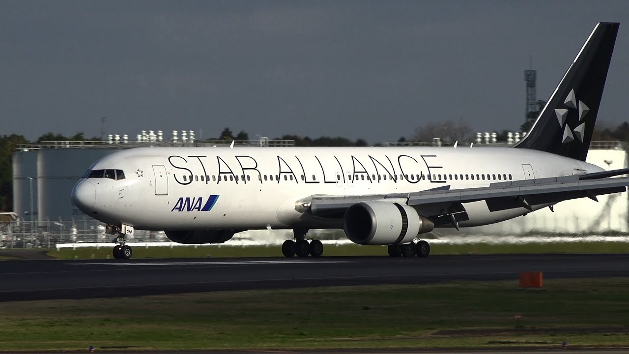 ANA Star Alliance Livery Boeing 767-300ER JA614A Landing at NRT 34R
