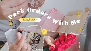 Pack orders with me!📦😊🧡 | louloubelle | Feb & March orders #smallbussines #packingorders #scrunchies