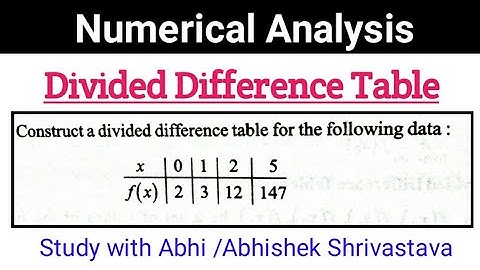 Divided difference Table | Numerical Analysis | Bsc 3rd year mathematics