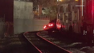 Train Crashes Into Car Killing Driver, K9 Passenger Survives In Santa Ana