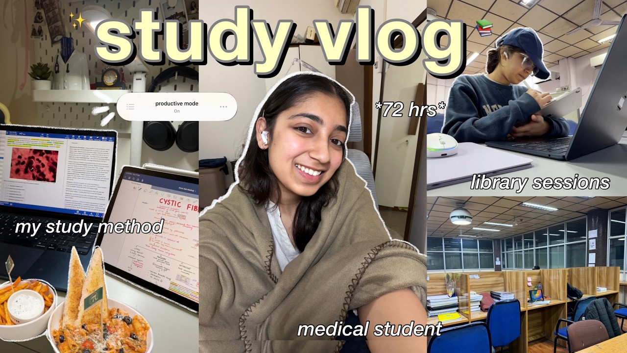STUDY VLOG📖 | VERY productive days, how i study?, library sessions & daily routines👩🏻‍⚕️✨
