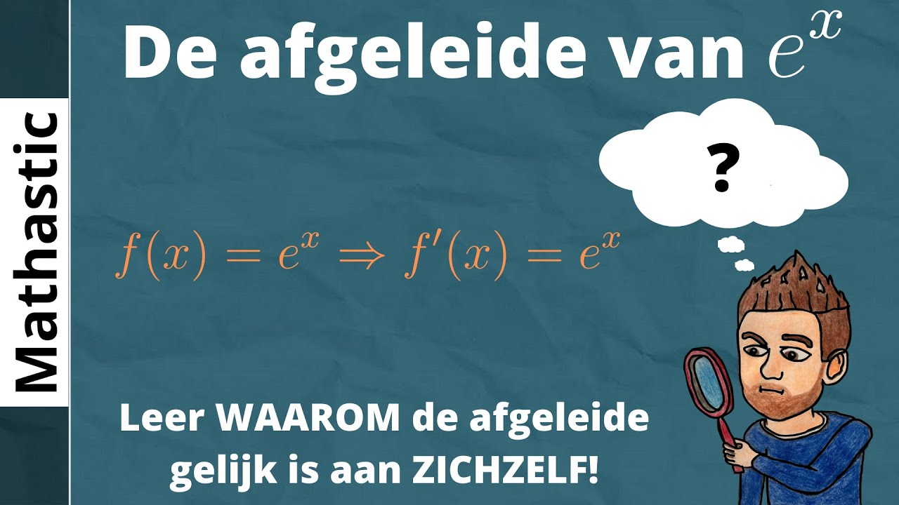 De afgeleide van f(x)=e^x (y=e^x) - YouTube