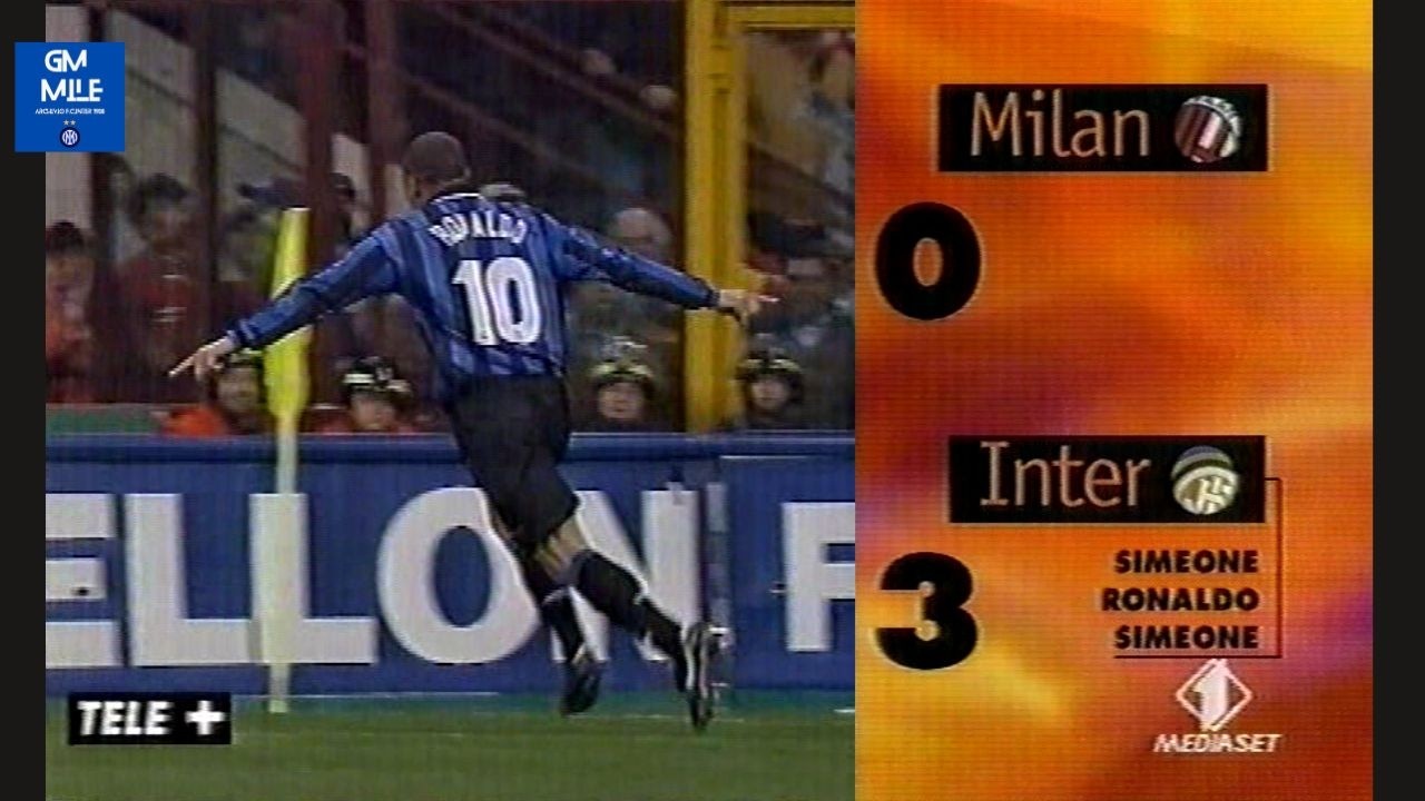 1997-98 (26^ - 22-03-1998) Milan-INTER 0-3 [Simeone,Ronaldo,Simeone] Servizio Pressing Italia1