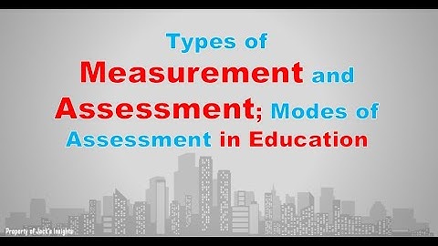 Types of Measurement and Assessment in terms of interpreting students
