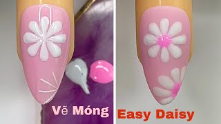 Easy Daisy Nails Art For Beginner 💖Vẽ Hoa Cúc 💅New Nails Design 💝 New Nails