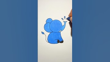How to draw an elephant easy🐘 Step by step drawing
