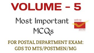 Postal Manual Vol. 5 Important Questions