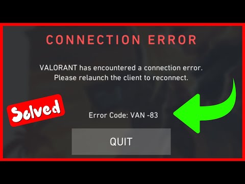 Valorant connection error van 81 & error code 83 ✔ Fix valorant has encountered a connection error @Teconz