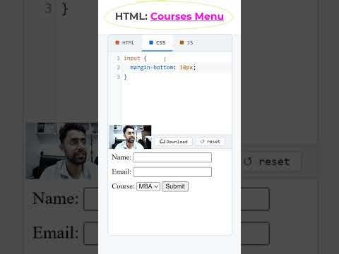 HTML Form with Dropdown Menu #coding #htmltutorial #csstutorial