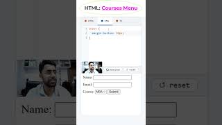 HTML Form with Dropdown Menu #coding #htmltutorial #csstutorial