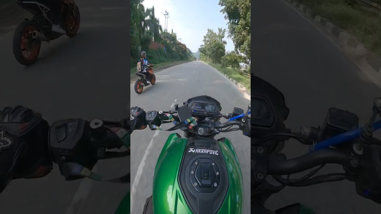 Ktm Duke 390 VS dominar 400 | race | 