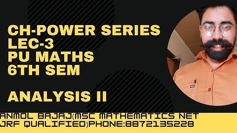 Power Series||Lec-3||Analysis ii||Pu 6th sem