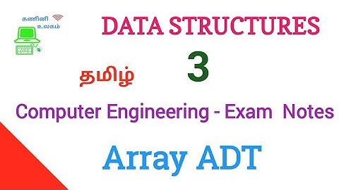 TRB POLYTECHNIC Arrays in Data Structure|Data structures in  tamil |Data Structures -3|kaniniulagam