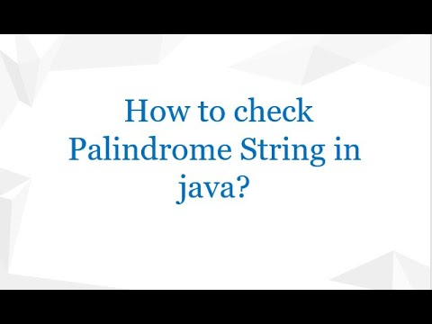 How to check Palindrome String in java? - YouTube