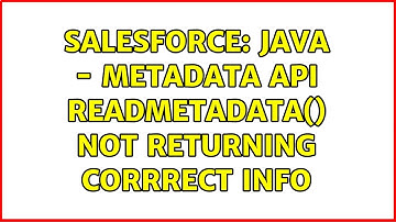 Salesforce: Java - Metadata Api readMetadata() not returning corrrect info