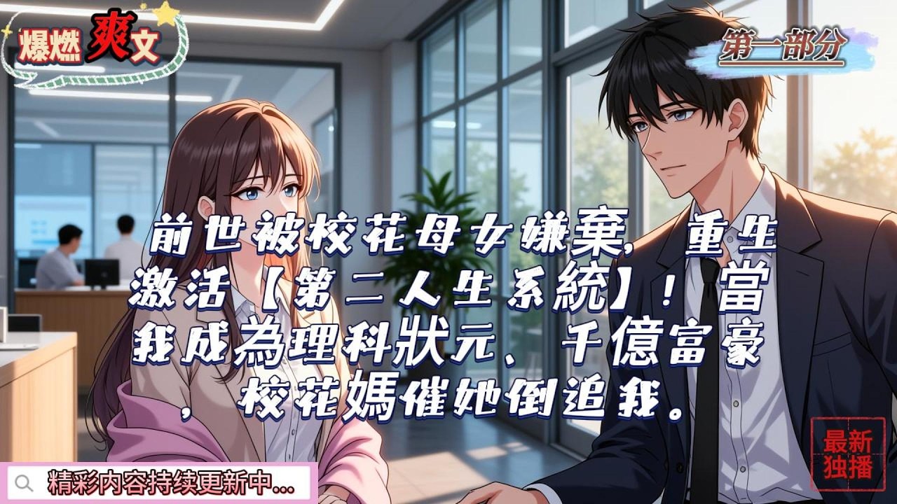前世被校花母女嫌棄，重生激活【第二人生系統】！當我成為理科狀元、千億富豪，校花媽催她倒追我。