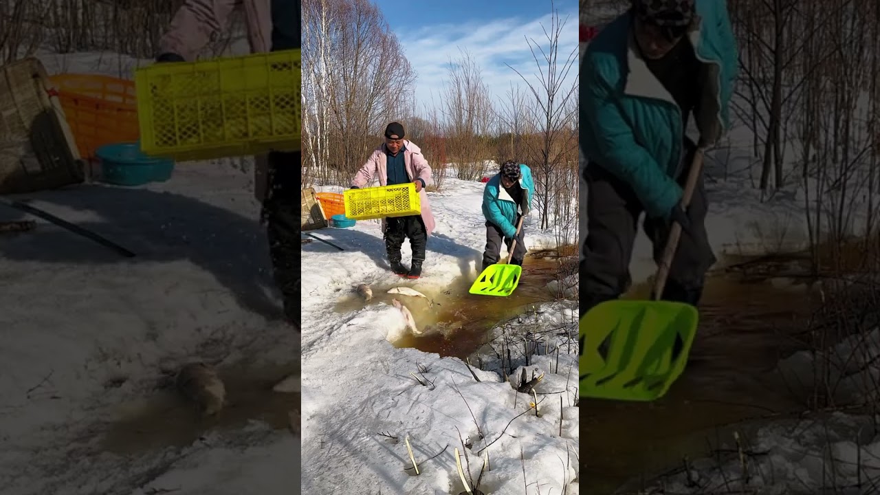 🐠Amazing Survival Skills: Innovative Method of Fishing Through Ice in Extreme 