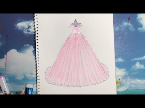 How to draw a wedding dress 23 - Vẽ Váy Cưới - Tranh treo ...