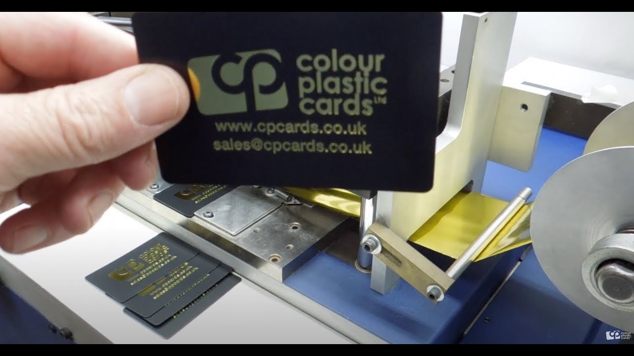 Ungdom Derivation Erfaren person Hot foil printing onto plastic cards in action - YouTube