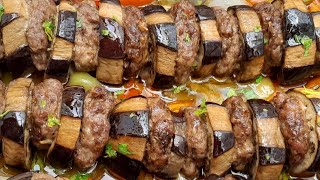 كباب باذنجان Grilled eggplant kebab