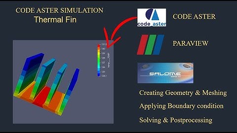 Thermal fin thermal analysis using code aster|salome meca tutorial|paraview |tut-64
