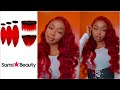 HOW TO DYE HAIR FROM BLACK TO BRIGHT RED | EASY DETAILED TUTORIAL | SAM&#39;SBEAUTY REVIEW