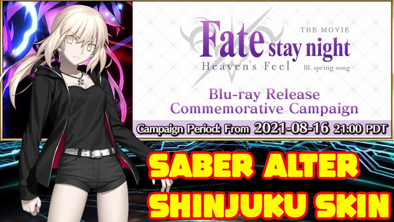 Fate Stay Night Heaven S Feel Iii Campaign Saber Alter Shinjuku Outfit Fate Grand Order Usa Youtube
