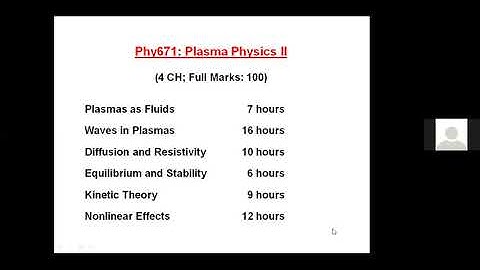 Orientation Class of Plasma Physics 4th Semester M. Sc (Phys) 2077