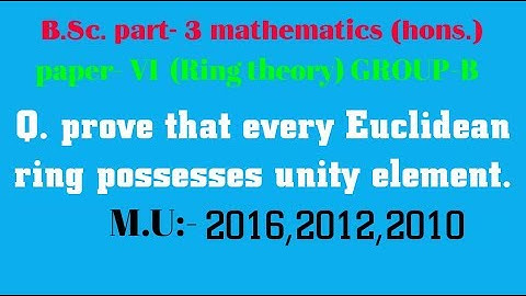 prove that every Euclidean ring possesses unity element.