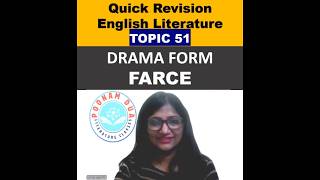 Revision Topic 51 UGC NET CUET English Literature Drama Play Form Farce Classes Poonam Dua